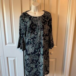 Tommy Hilfiger Navy Petite Paisley Dress